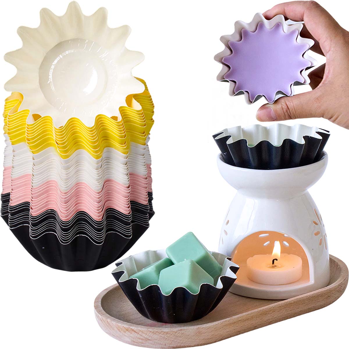 Home Fragrance Edg - 10pcs Wave Edge Wax Coated Paper